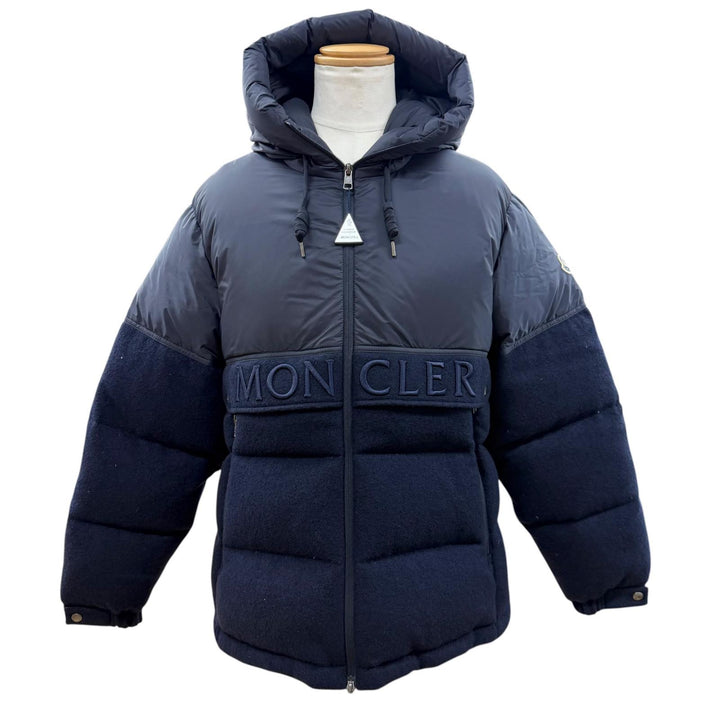 Great MONCLER Down jacket ANDRES Navy wool mens 2