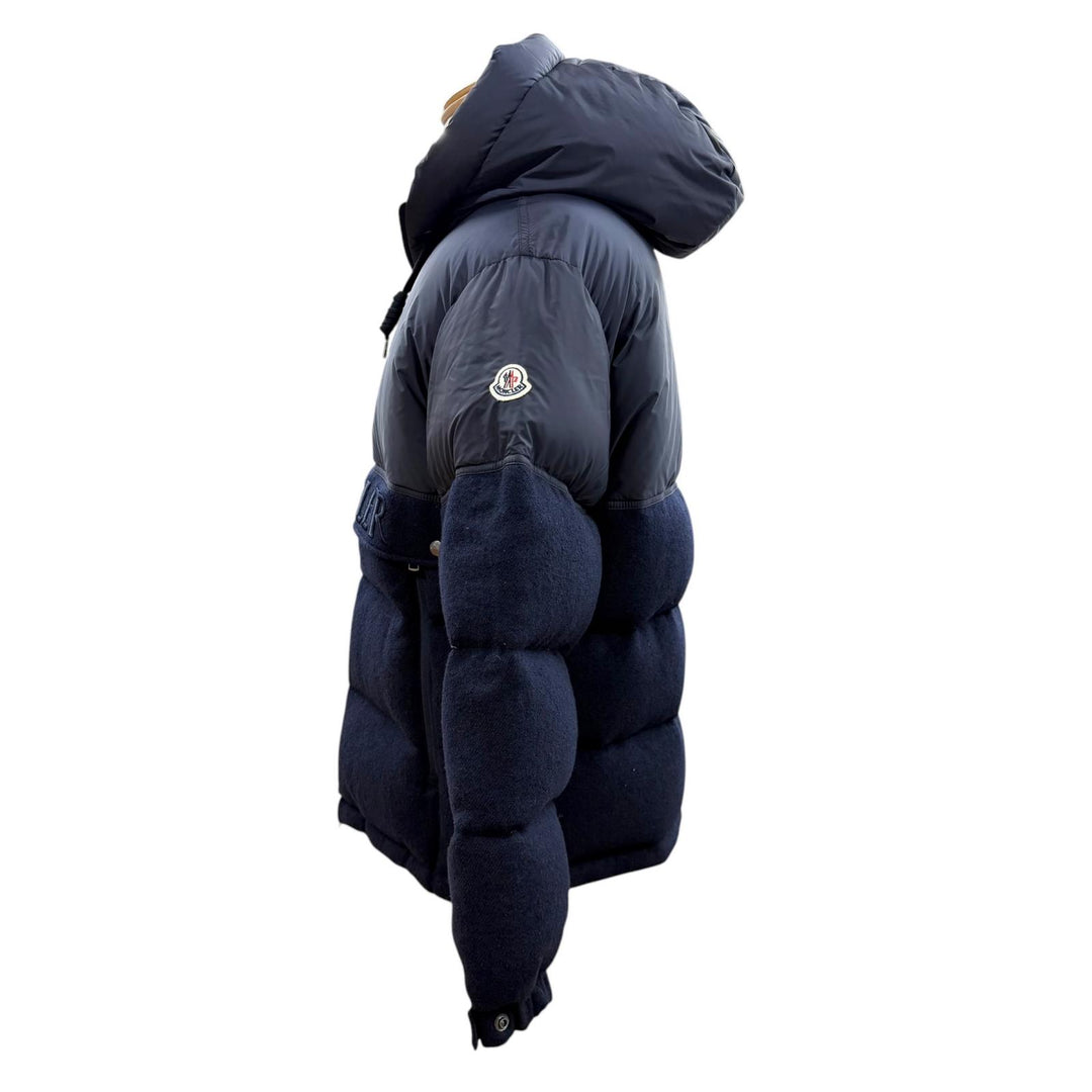 Great MONCLER Down jacket ANDRES Navy wool mens 2