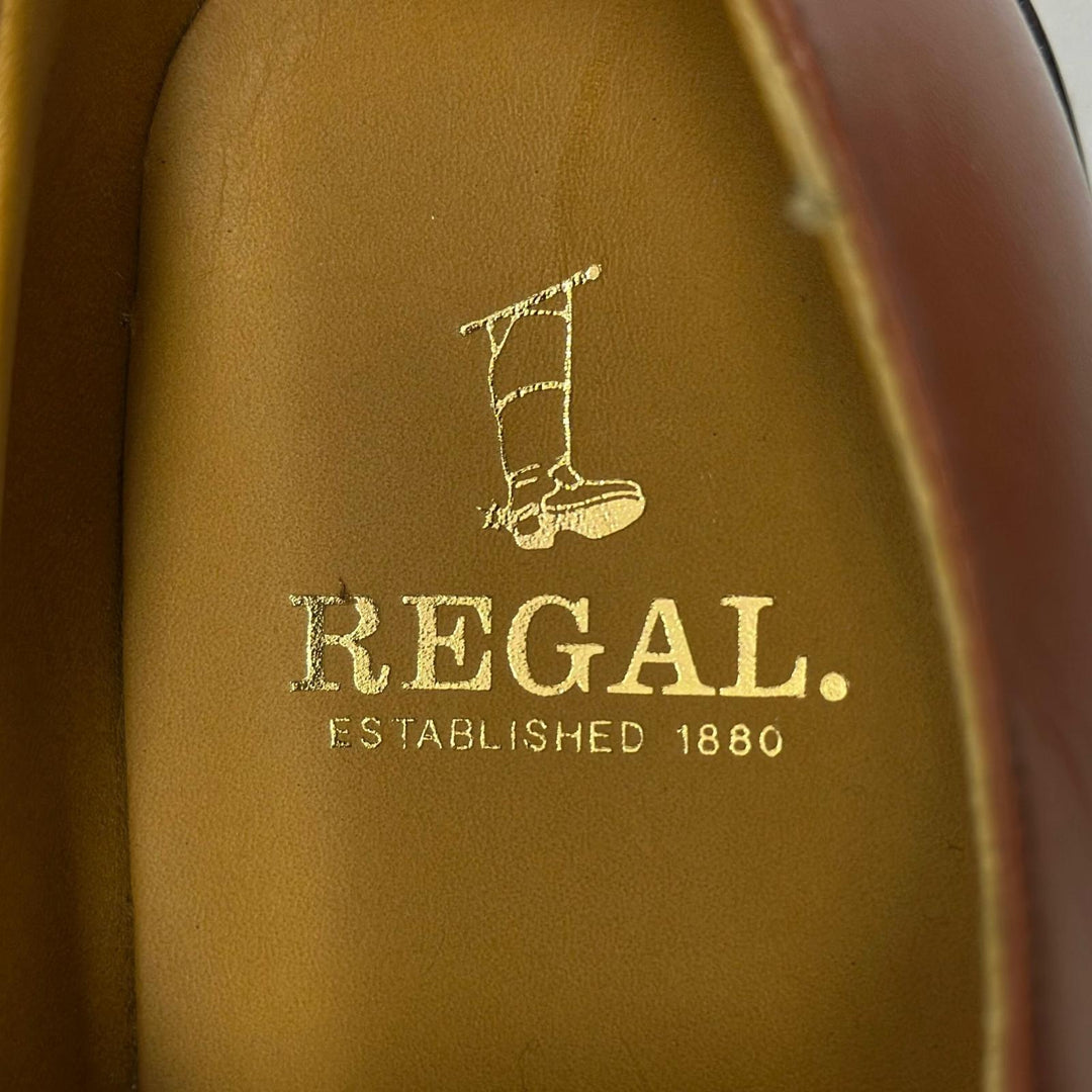 Pristine REGAL Leather shoes Punched cap toe straight tip Brown 25.5cm 2794