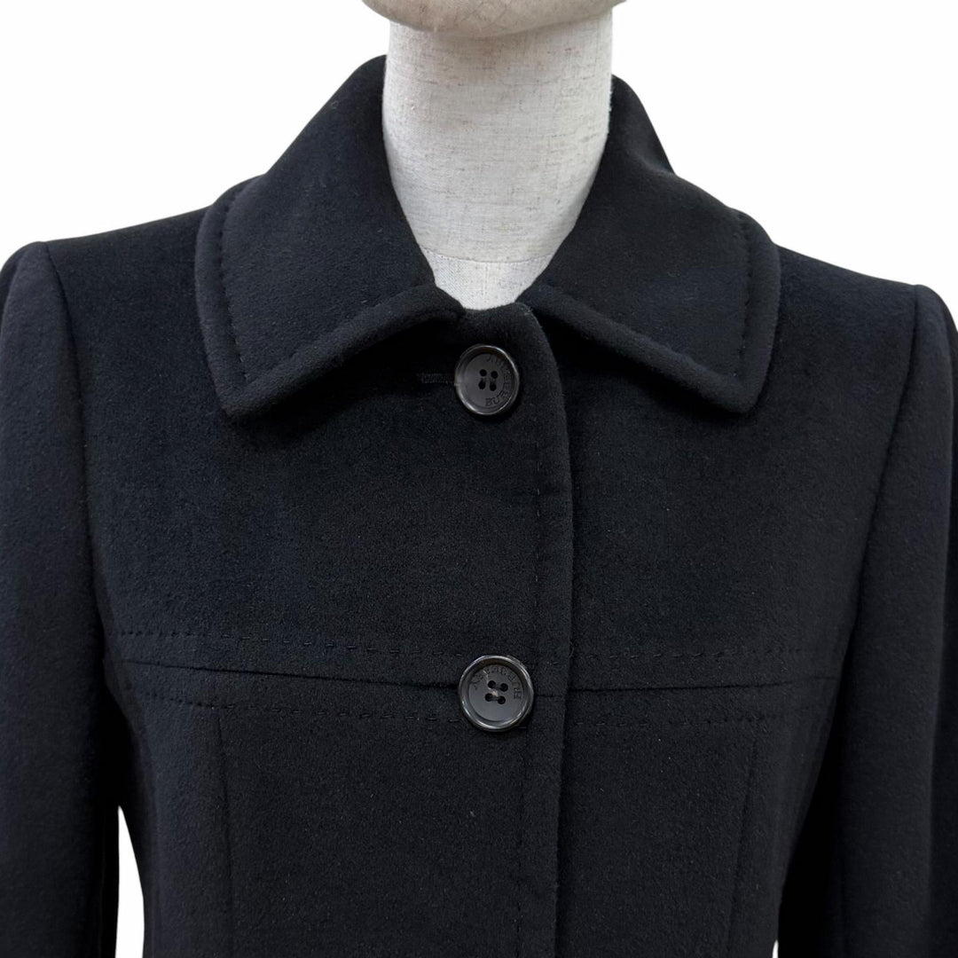 Great BURBERRY LONDON coat Logo button, long length black Angola Women 36
