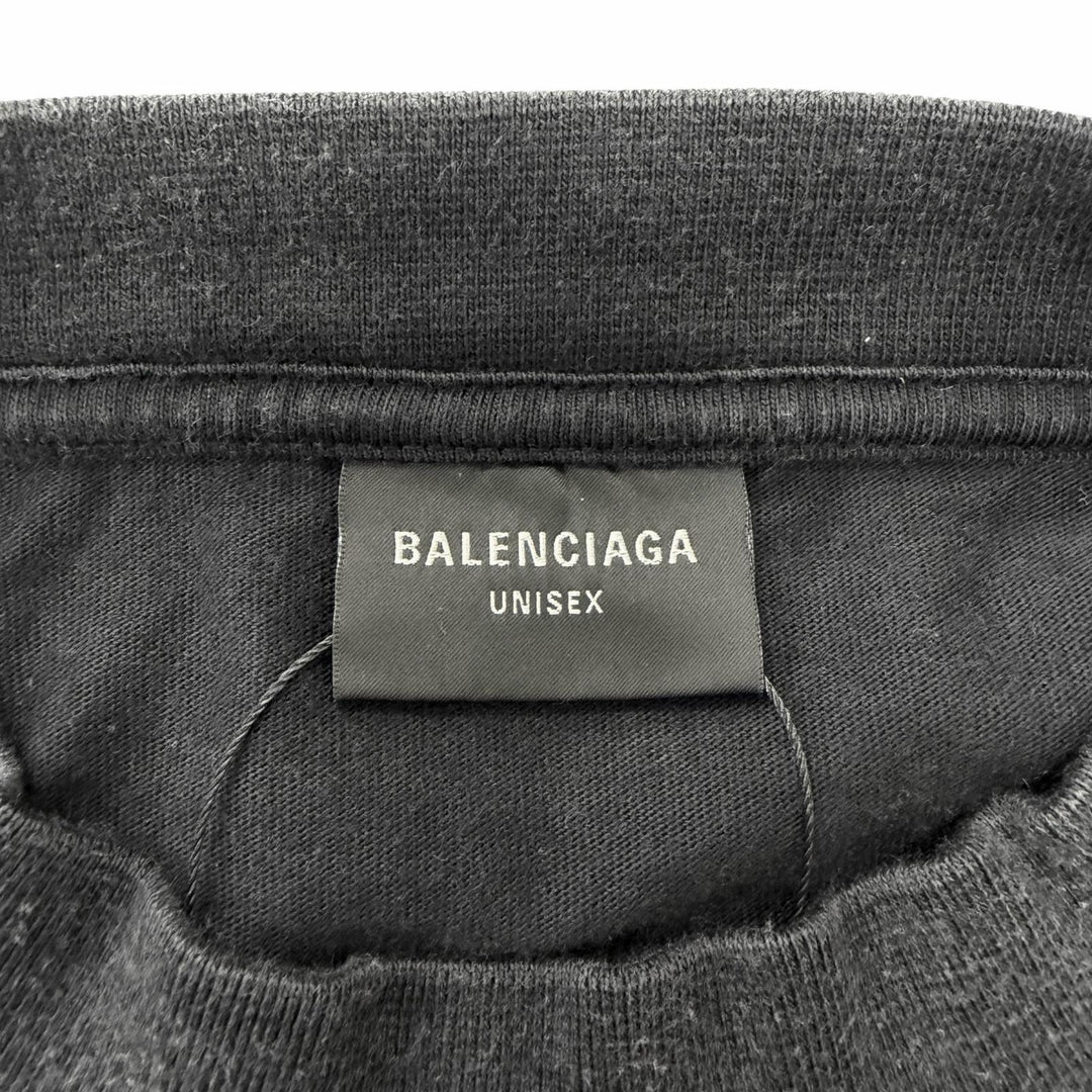 Pristine BALENCIAGA Long-sleeved T-shirt Arm logo embroidery