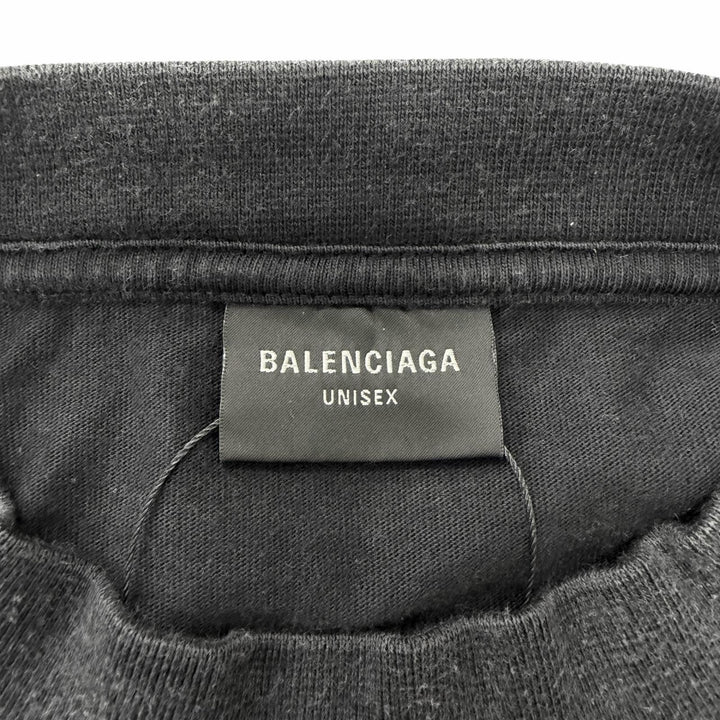Pristine BALENCIAGA Long-sleeved T-shirt Arm logo embroidery