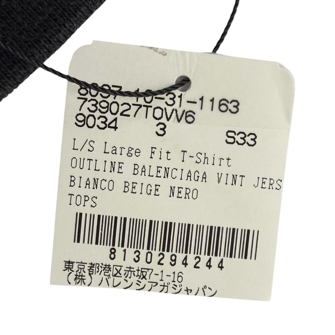 Pristine BALENCIAGA Long-sleeved T-shirt Arm logo embroidery