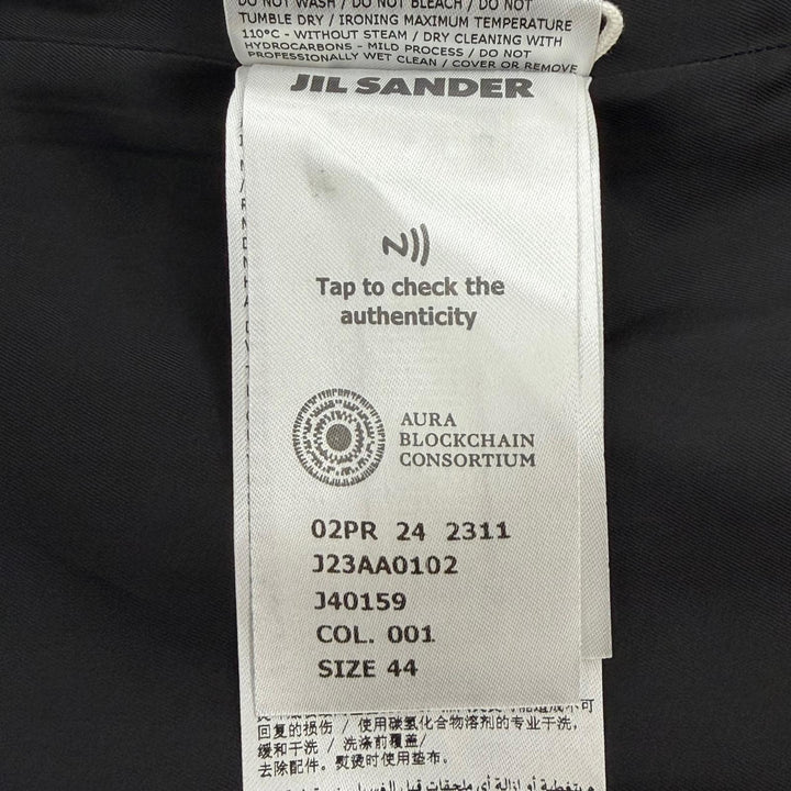 Excellent JIL SANDER coat WARDROBE Wool Gabardine COAT black mens 44 J23AA0102