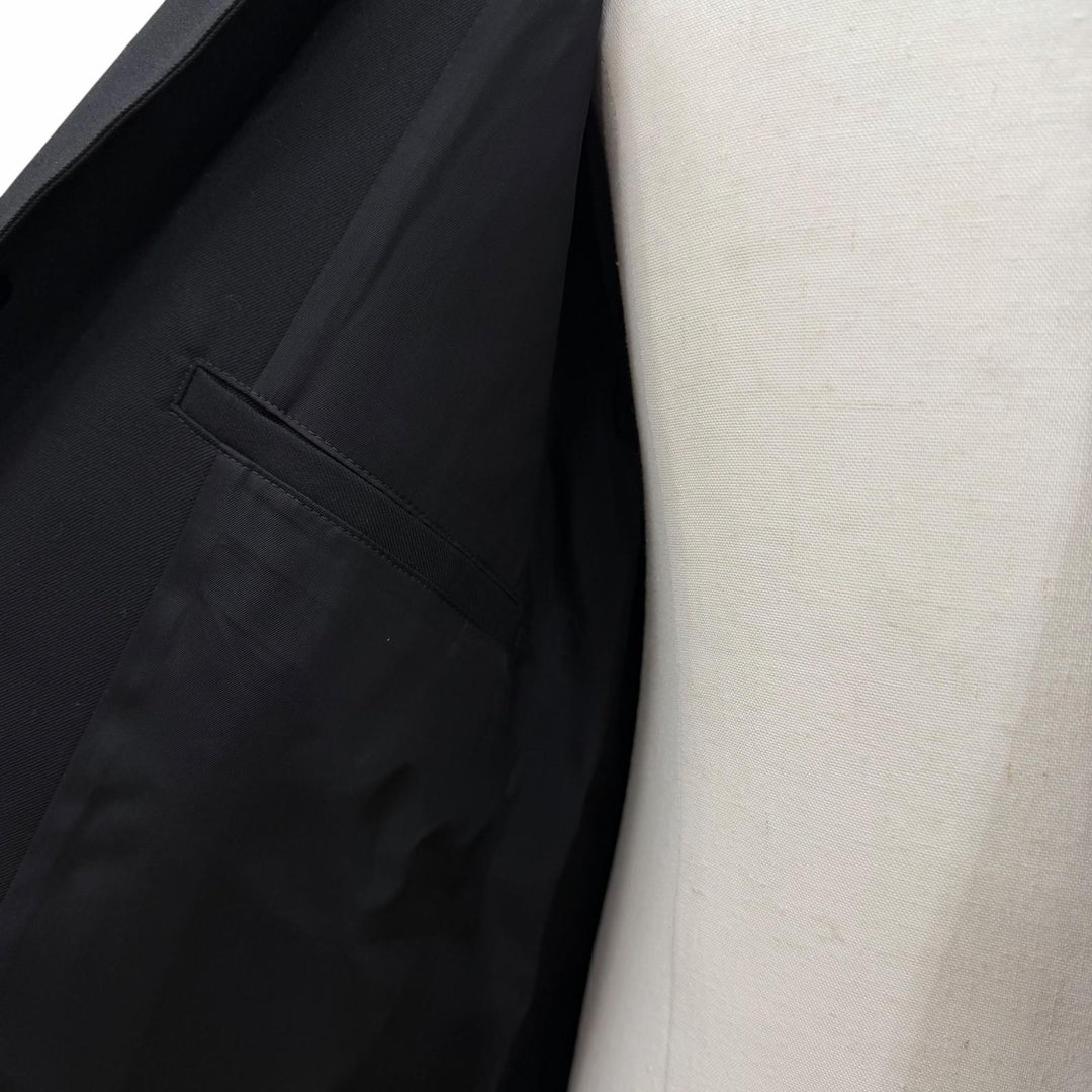 Excellent JIL SANDER coat WARDROBE Wool Gabardine COAT black mens 44 J23AA0102