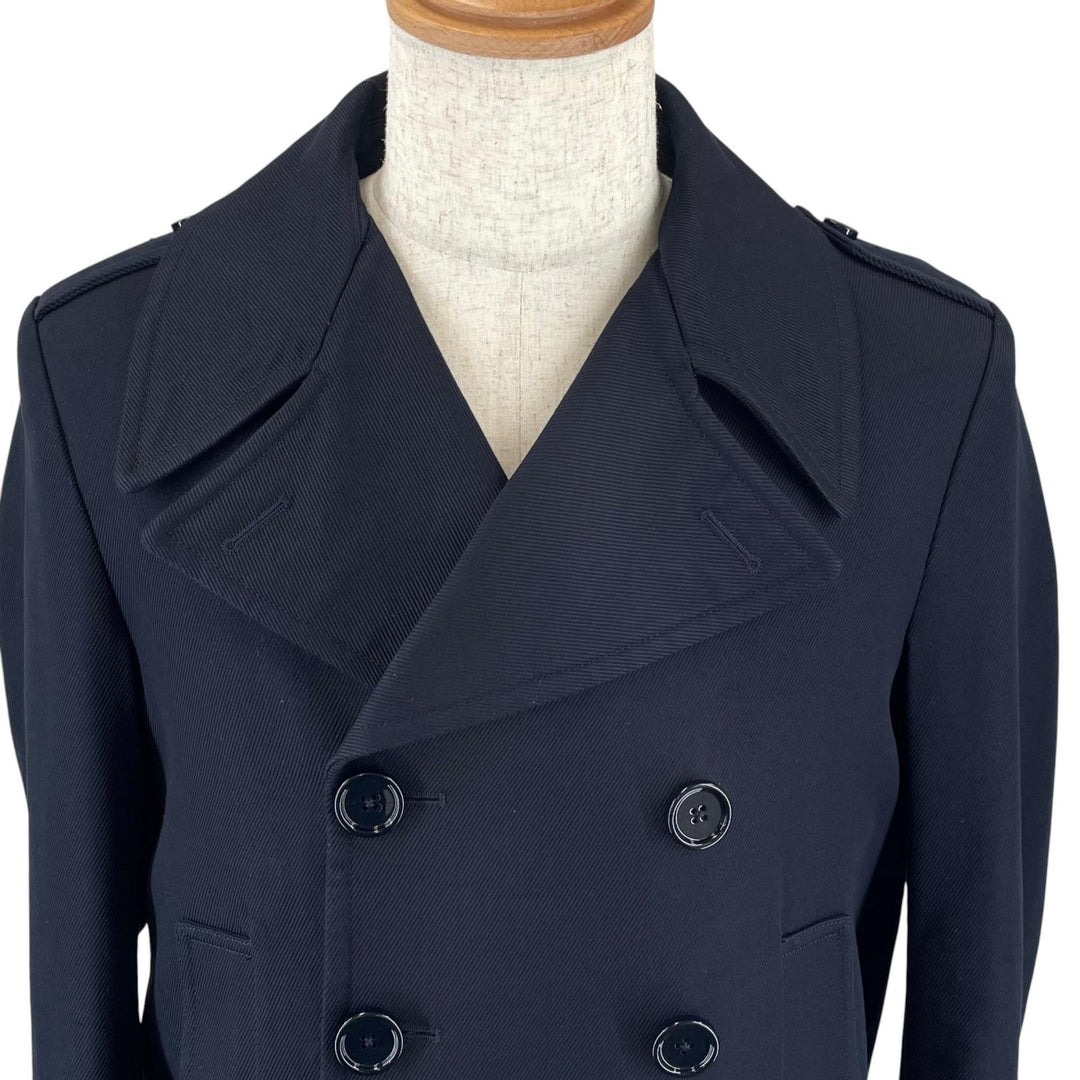 Great DOLCE&GABBANA pea coat Double-breasted jacket with logo Navy cotton 46