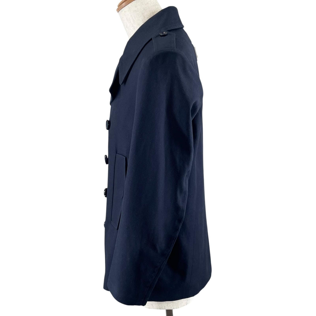 Great DOLCE&GABBANA pea coat Double-breasted jacket with logo Navy cotton 46