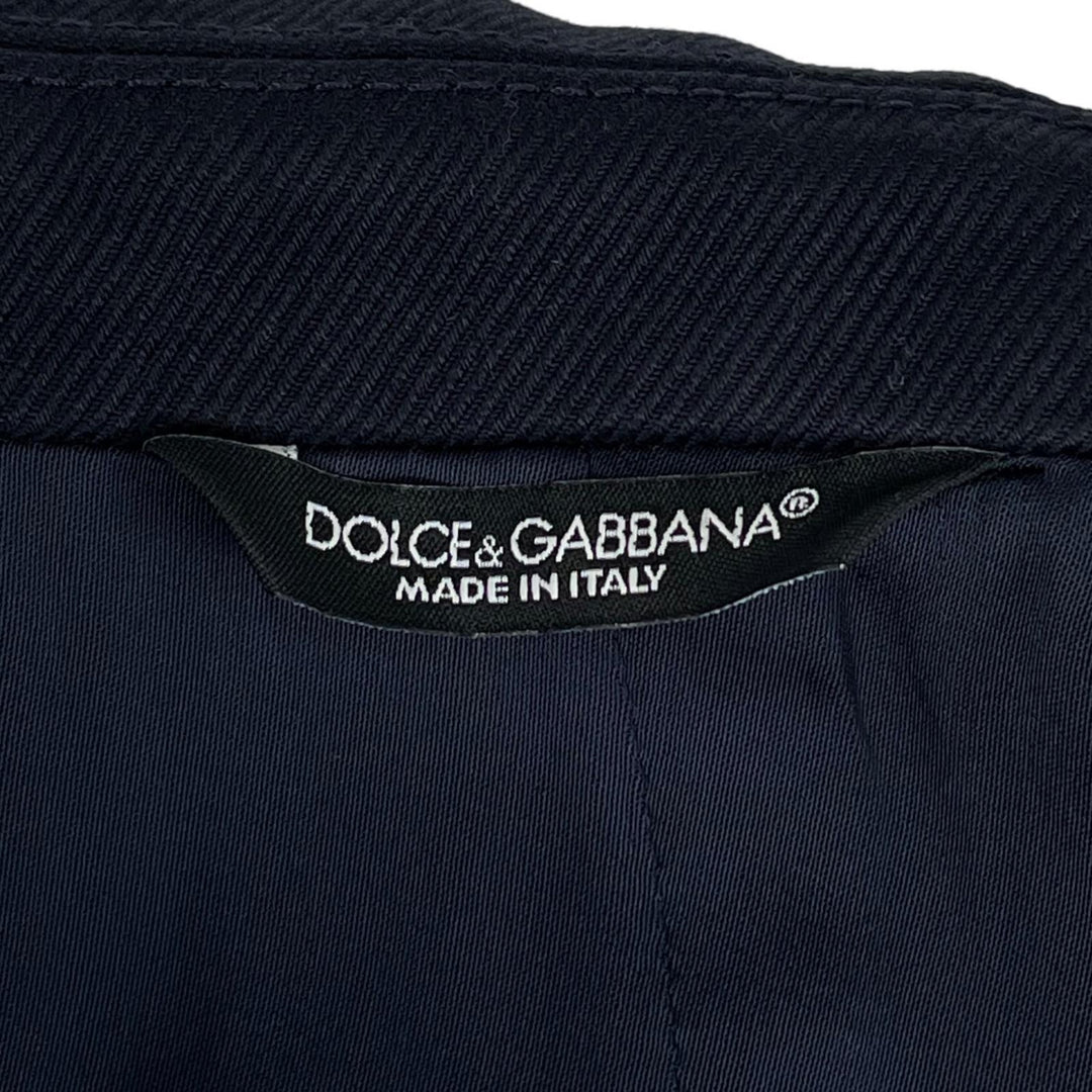 Great DOLCE&GABBANA pea coat Double-breasted jacket with logo Navy cotton 46