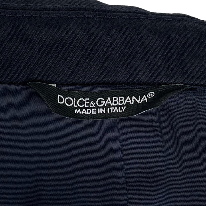 Great DOLCE&GABBANA pea coat Double-breasted jacket with logo Navy cotton 46