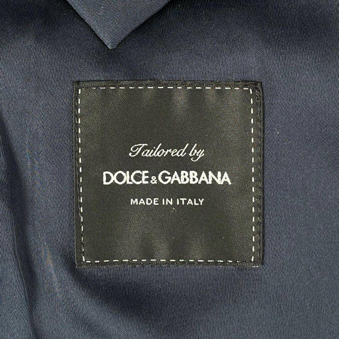 Great DOLCE&GABBANA pea coat Double-breasted jacket with logo Navy cotton 46