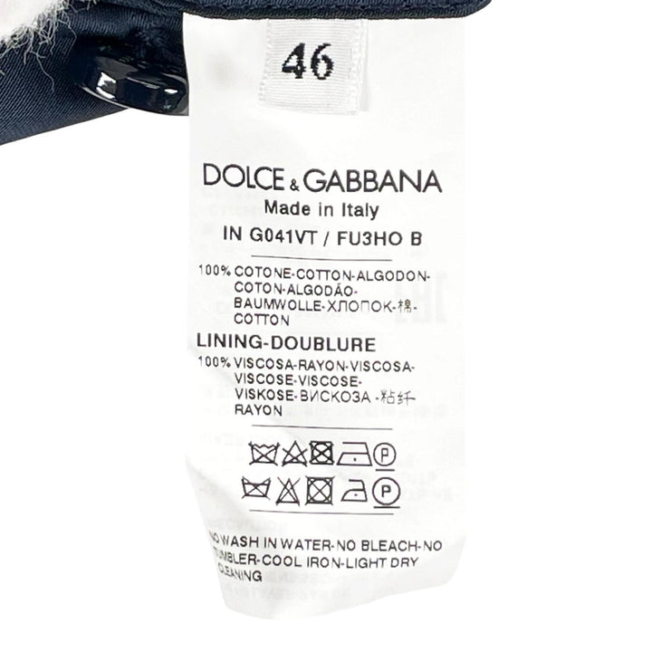 Great DOLCE&GABBANA pea coat Double-breasted jacket with logo Navy cotton 46