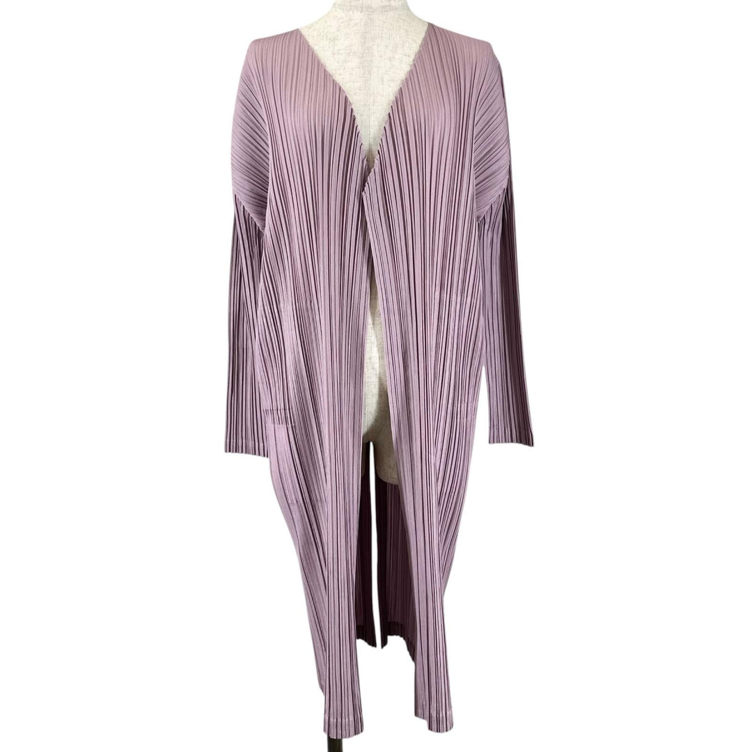 Great PLEATS PLEASE cardigan long Light purple polyester Women 3 PP81-JA563