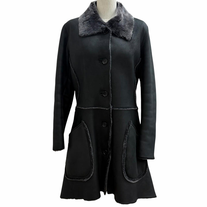 Great ISSEY MIYAKE Mouton coat Hem design, long length Sheep leather 2 IM43LA506