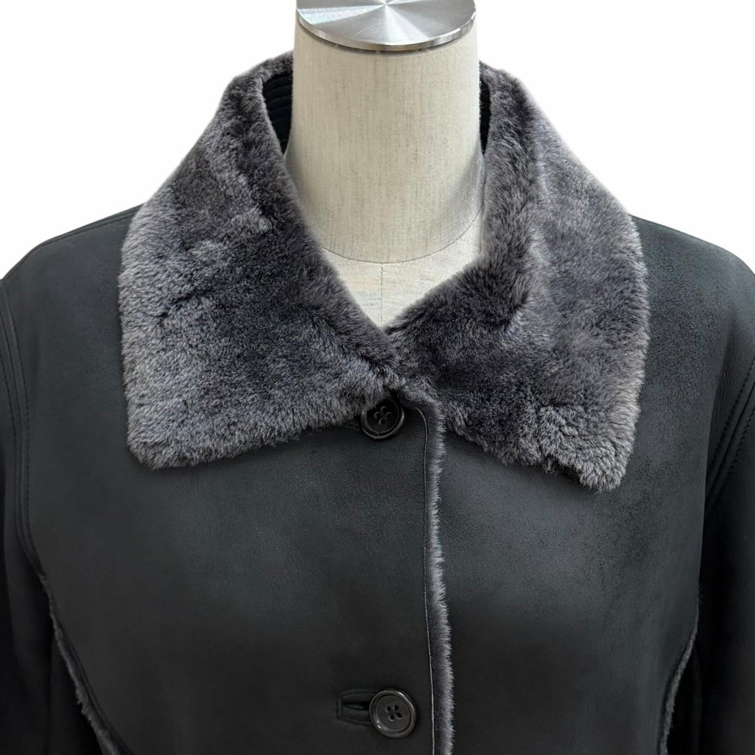 Great ISSEY MIYAKE Mouton coat Hem design, long length Sheep leather 2 IM43LA506