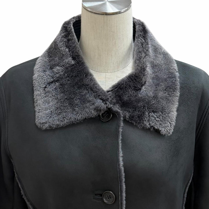 Great ISSEY MIYAKE Mouton coat Hem design, long length Sheep leather 2 IM43LA506