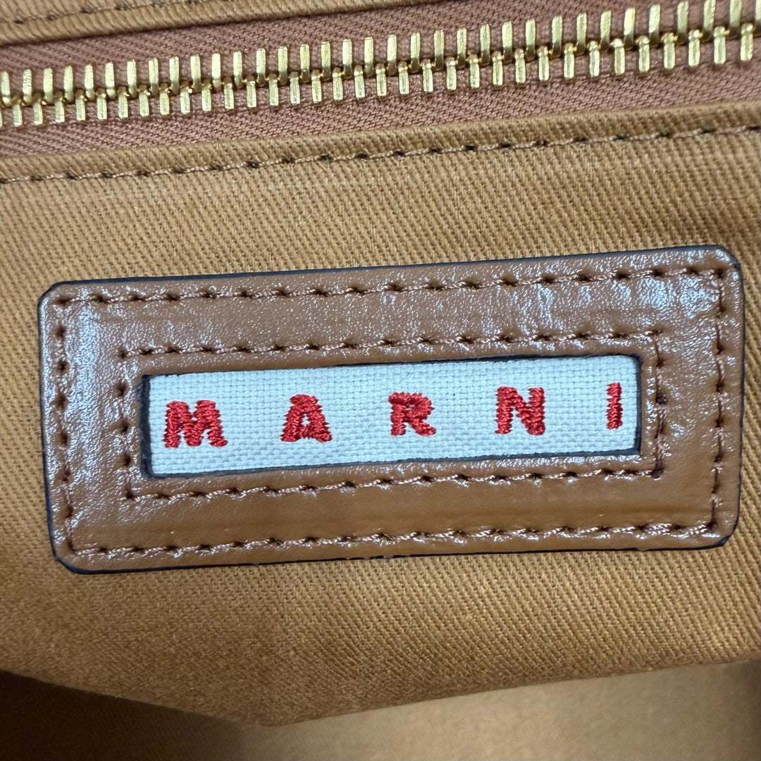Pristine MARNI Handbag TROPICALIA BAG SMALL Brown leather Women BMMP0068Q0