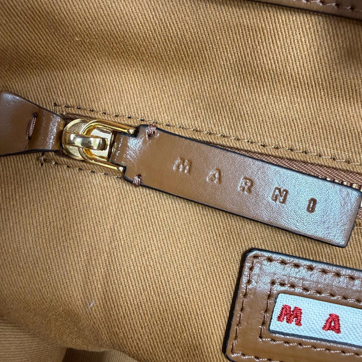 Pristine MARNI Handbag TROPICALIA BAG SMALL Brown leather Women BMMP0068Q0
