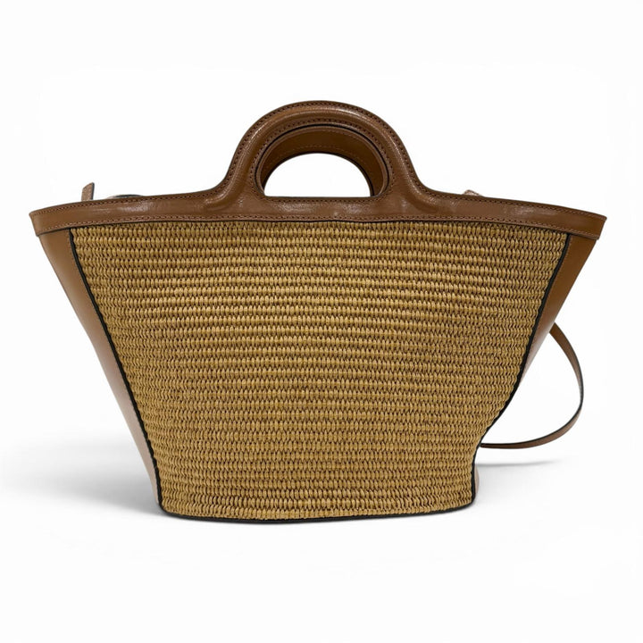 Pristine MARNI Handbag TROPICALIA BAG SMALL Brown leather Women BMMP0068Q0