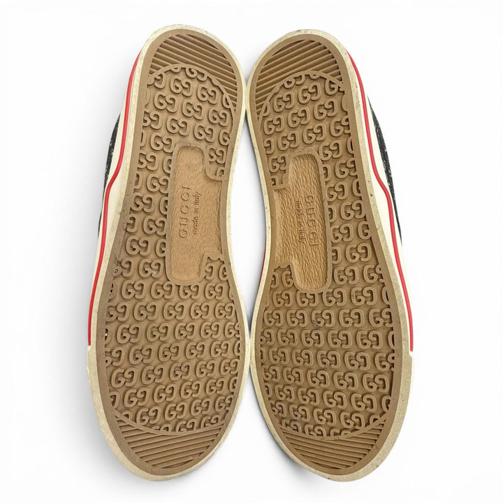 Great GUCCI Slip-on tennis 1977 Slip-on sneakers shoes Navy GG canvas 7.5 643489
