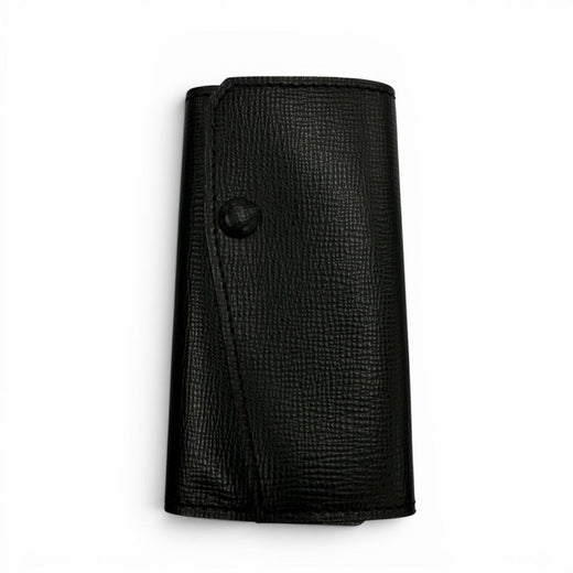 Excellent Valextra Key holder six hooks black leather mens