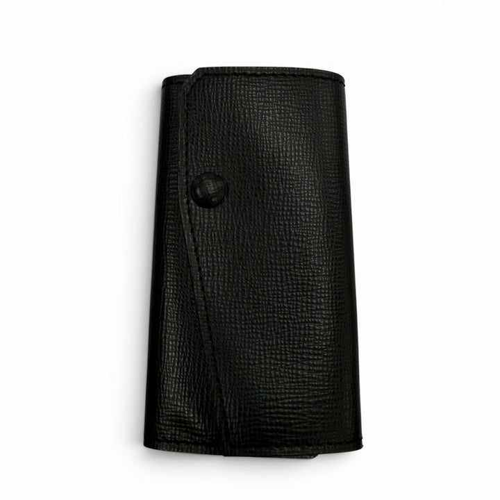 Excellent Valextra Key holder six hooks black leather mens