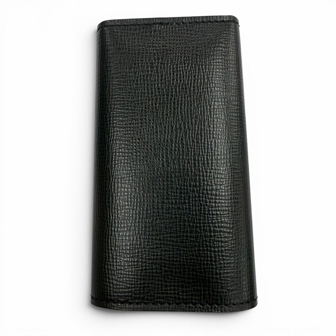 Excellent Valextra Key holder six hooks black leather mens