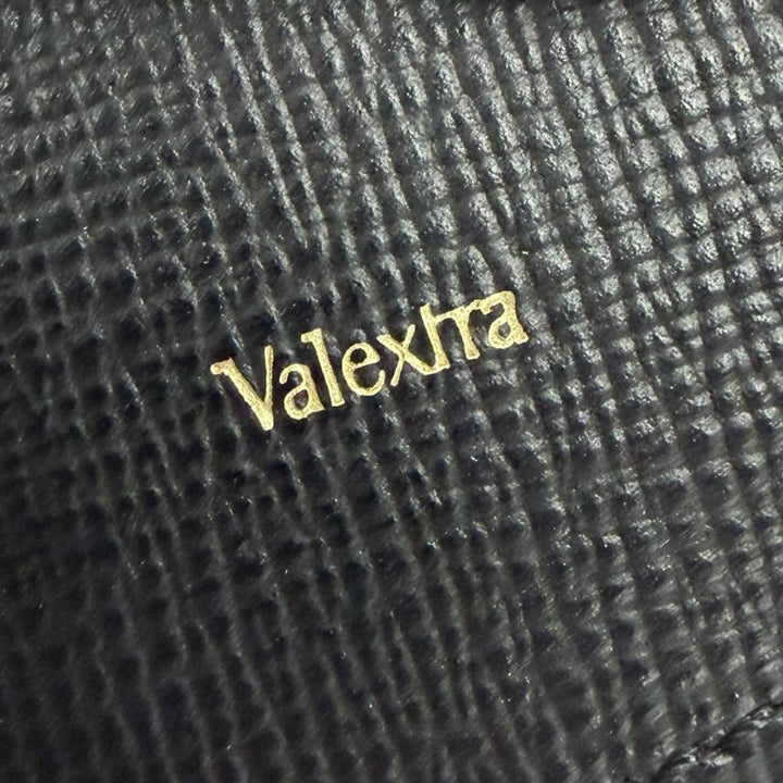Excellent Valextra Key holder six hooks black leather mens