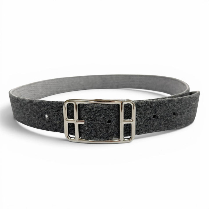Excellent HERMES belt Cape Cod 32 Woolly Pin buckle gray mens