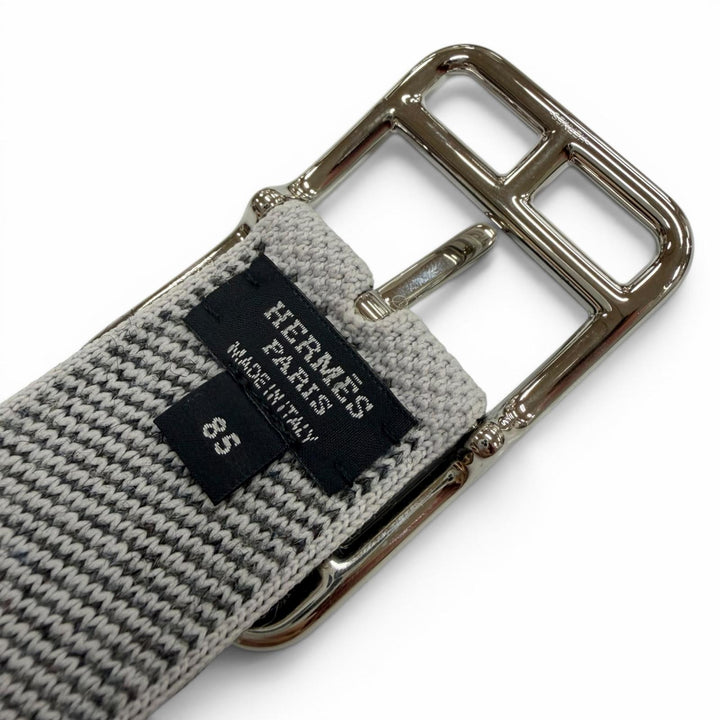 Excellent HERMES belt Cape Cod 32 Woolly Pin buckle gray mens