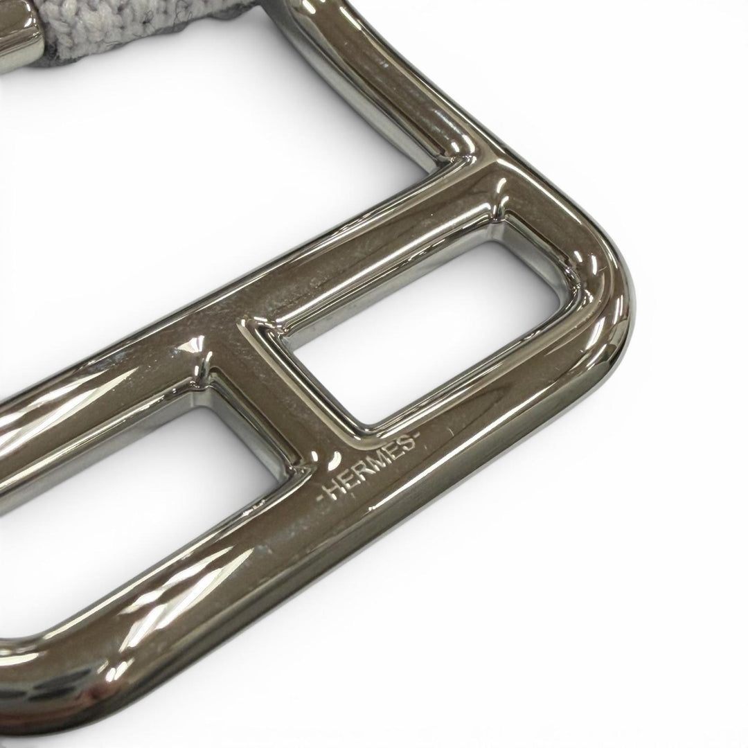 Excellent HERMES belt Cape Cod 32 Woolly Pin buckle gray mens