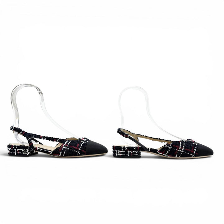 Excellent CHANEL pumps COCO MarkMetal Tweed Slingback Multi Women 36 G31319