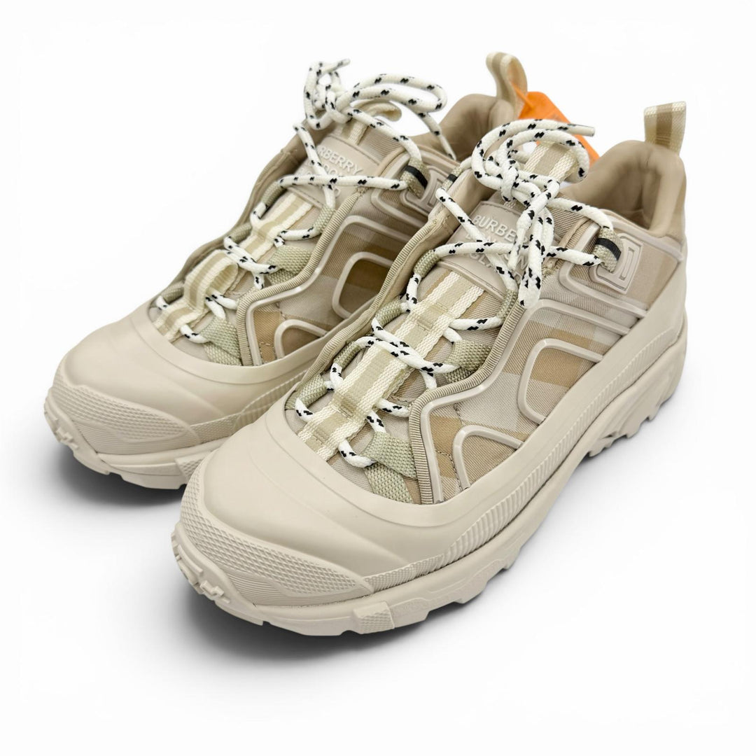 Pristine BURBERRY sneakers Arthur Logo Rubber Check Pattern beige 36.5 8054115