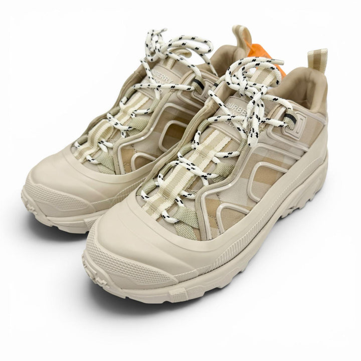 Pristine BURBERRY sneakers Arthur Logo Rubber Check Pattern beige 36.5 8054115