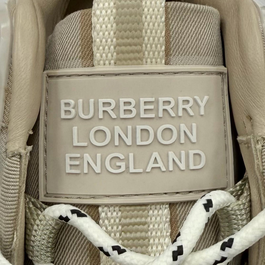 Pristine BURBERRY sneakers Arthur Logo Rubber Check Pattern beige 36.5 8054115