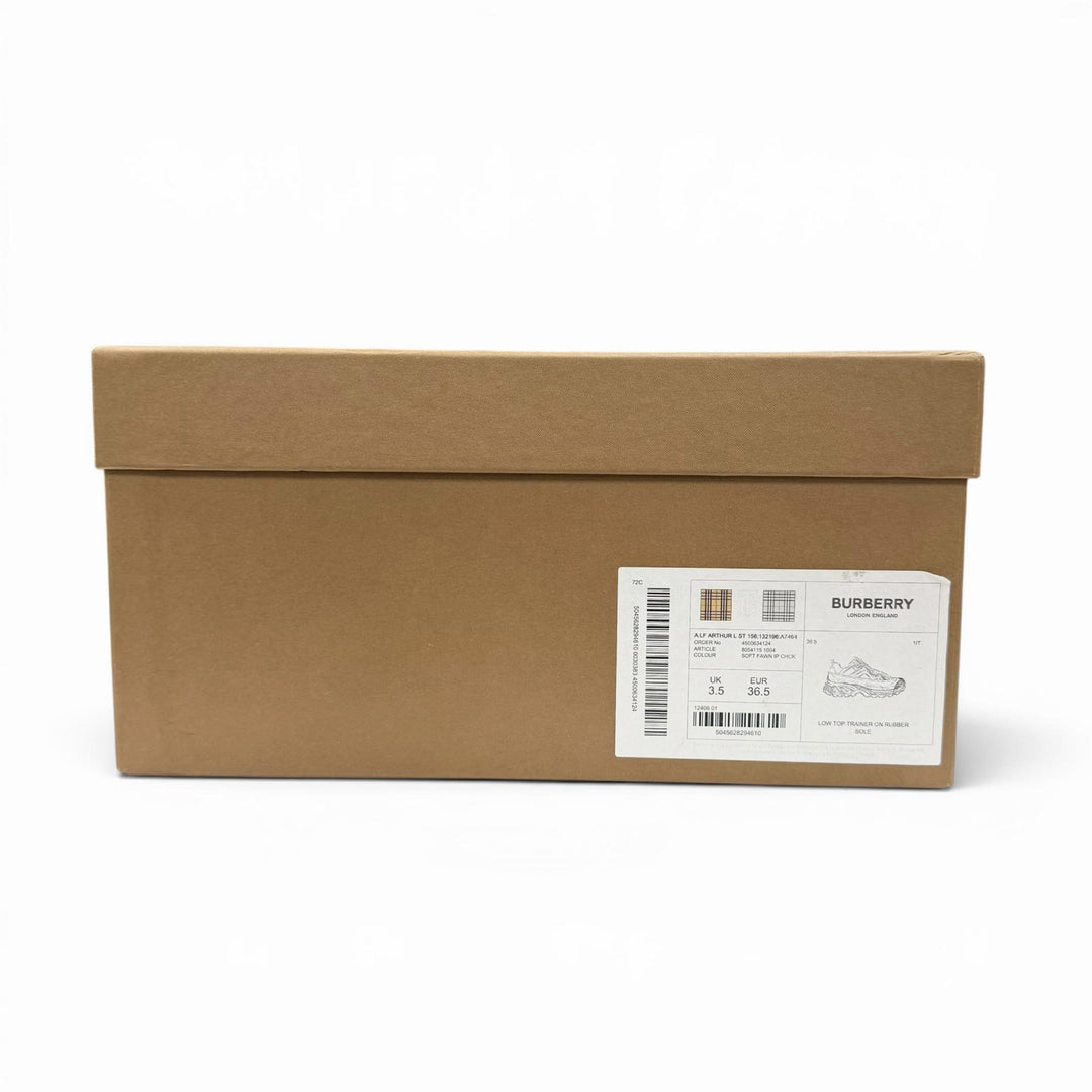 Pristine BURBERRY sneakers Arthur Logo Rubber Check Pattern beige 36.5 8054115