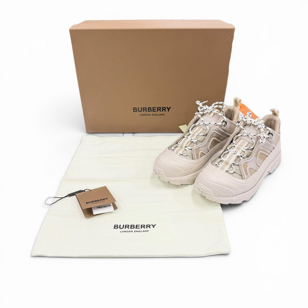 Pristine BURBERRY sneakers Arthur Logo Rubber Check Pattern beige 36.5 8054115