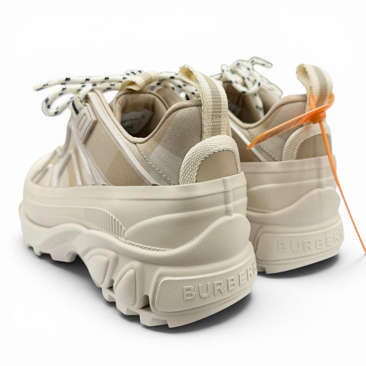 Pristine BURBERRY sneakers Arthur Logo Rubber Check Pattern beige 36.5 8054115