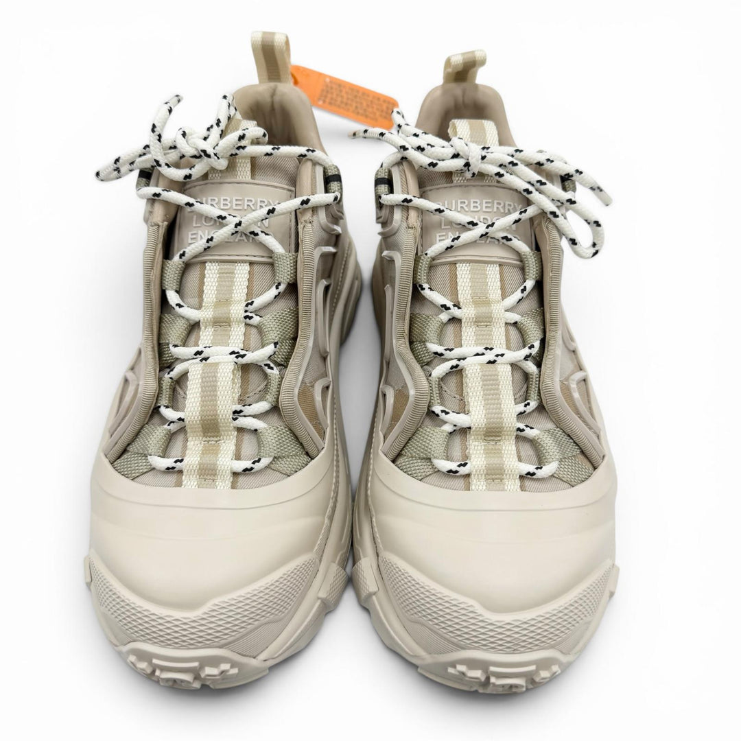 Pristine BURBERRY sneakers Arthur Logo Rubber Check Pattern beige 36.5 8054115