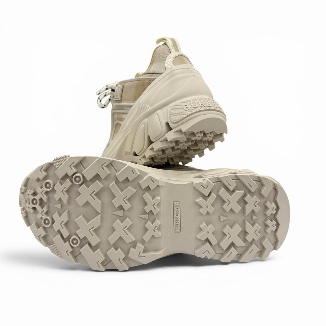 Pristine BURBERRY sneakers Arthur Logo Rubber Check Pattern beige 36.5 8054115
