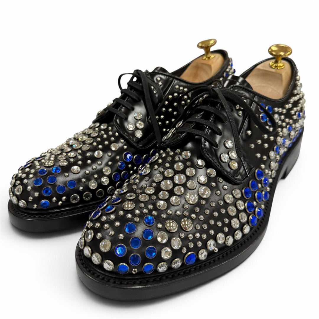 Pristine PRADA Leather shoes black leather mens 8 2EA151