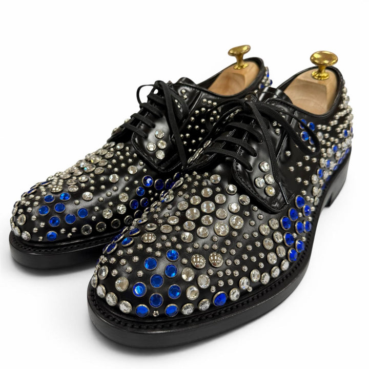 Pristine PRADA Leather shoes black leather mens 8 2EA151