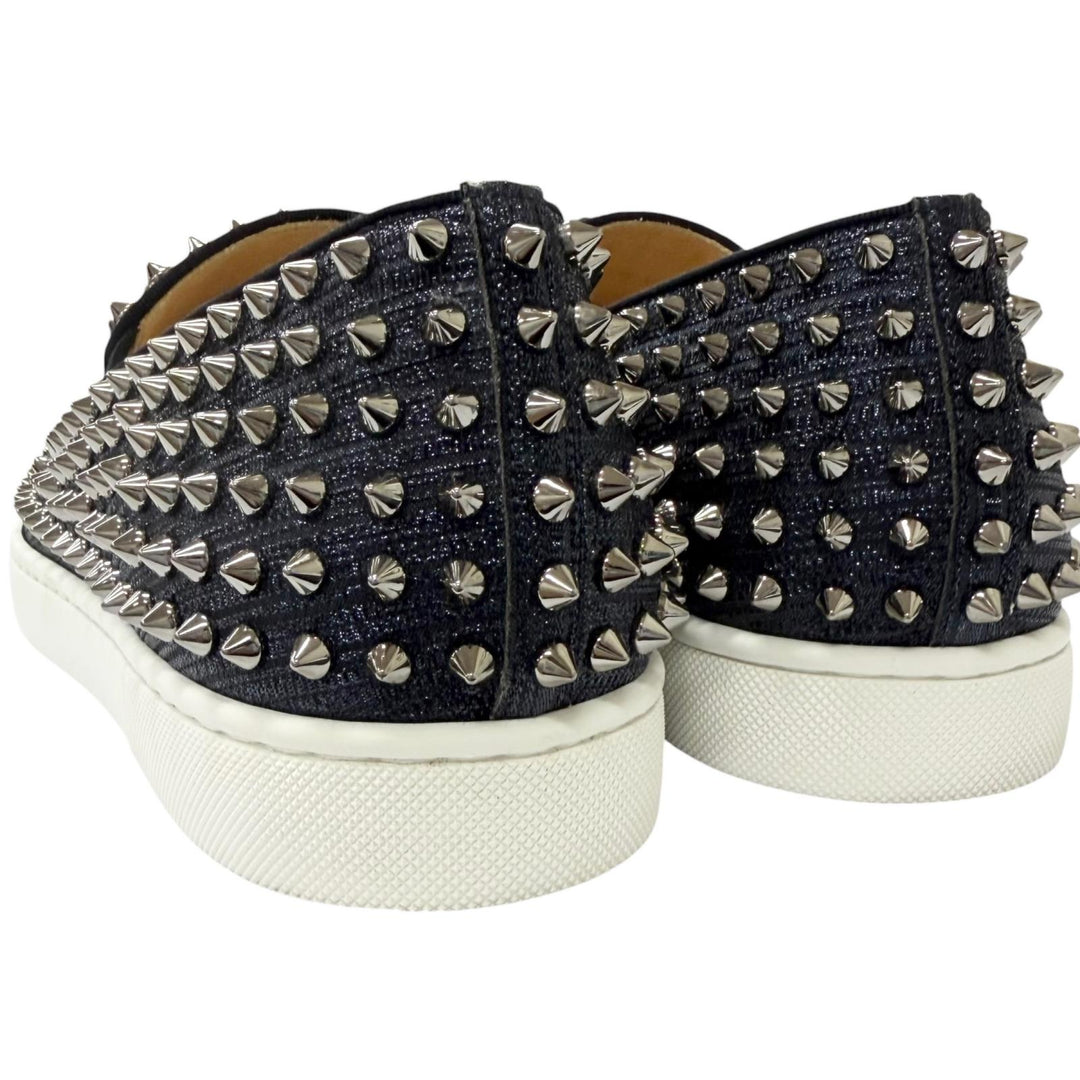 Great Christian Louboutin Slip-on Roller boat Spike studs Navy