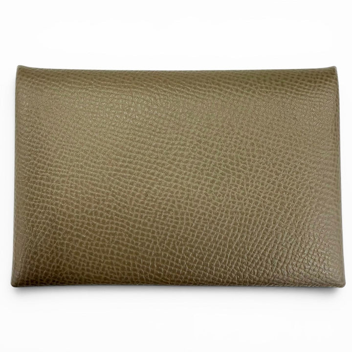 Pristine HERMES Card Case Calvi Pass Case Card Case Epsom Leather Women