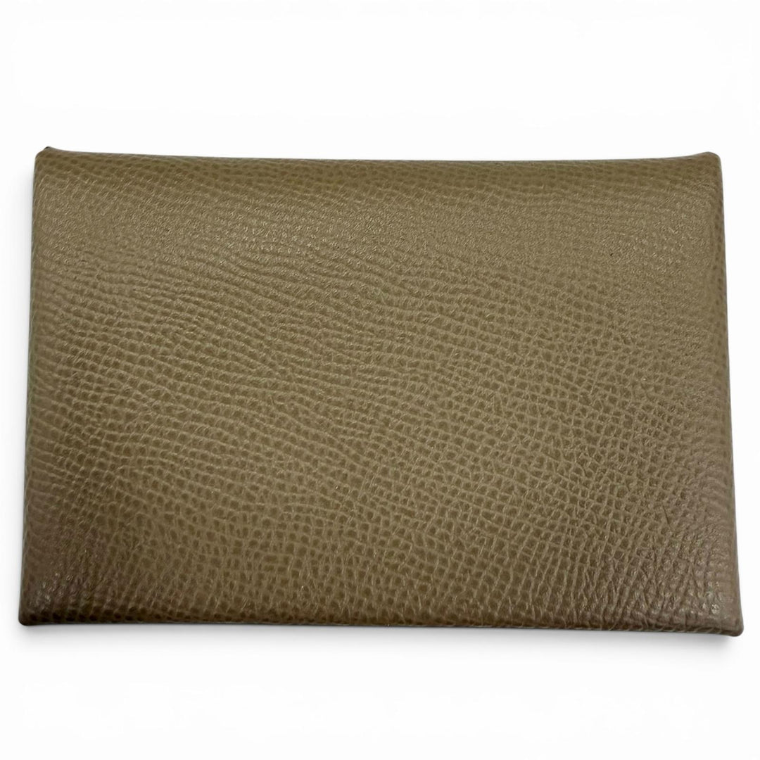 Pristine HERMES Card Case Calvi Pass Case Card Case Epsom Leather Women
