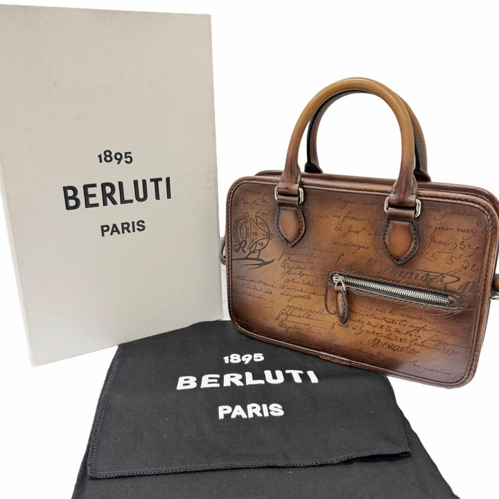 Excellent BERLUTI Shoulder Bag Un Jour Gulliver Messenger Calligraphy
