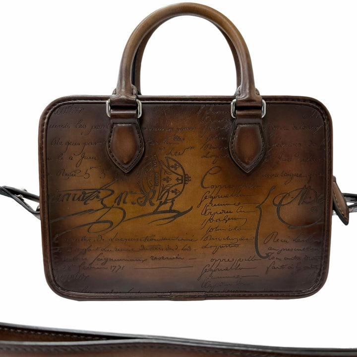 Excellent BERLUTI Shoulder Bag Un Jour Gulliver Messenger Calligraphy