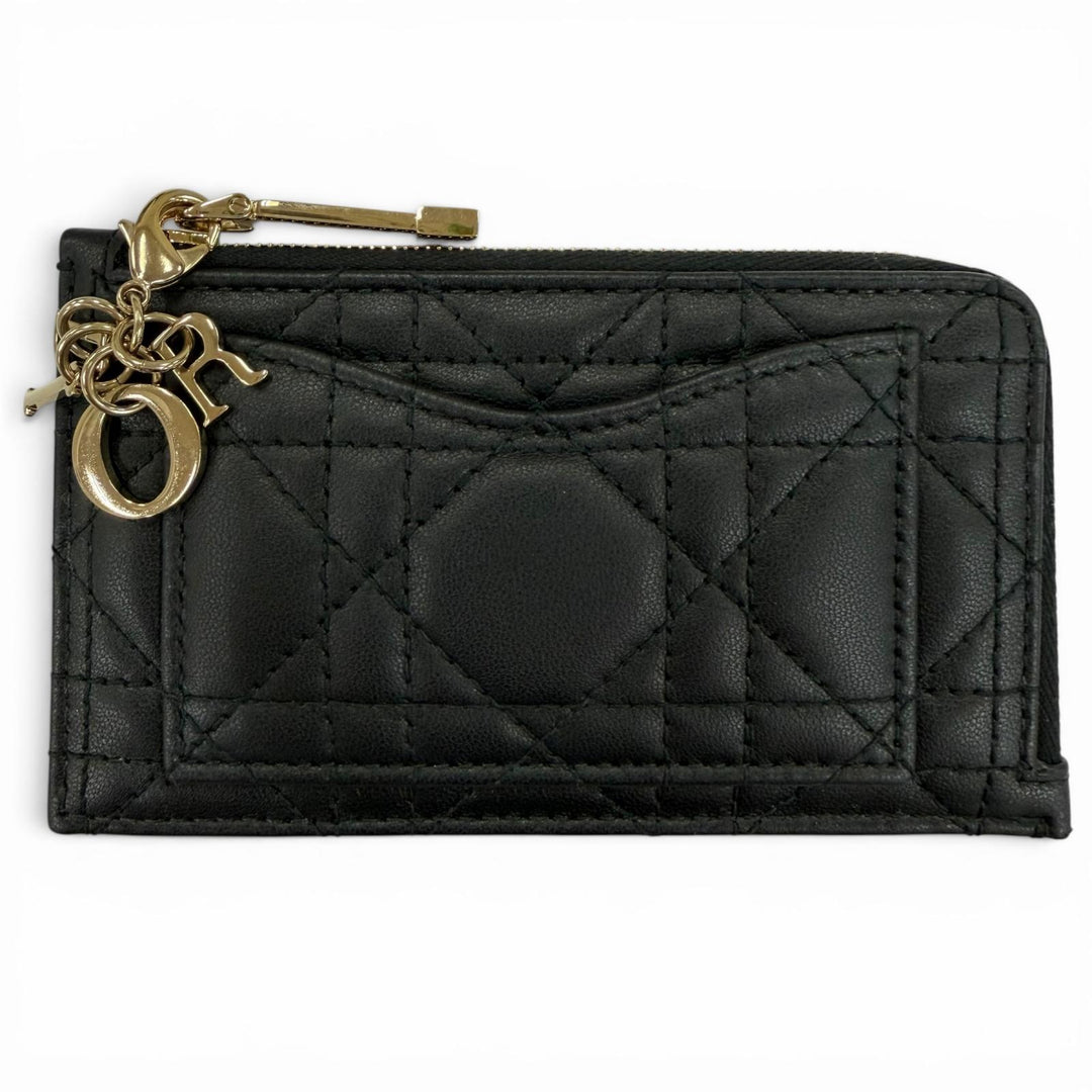 Very Good Christian Dior Lady Dior Cosmos zip card holder Fragment case