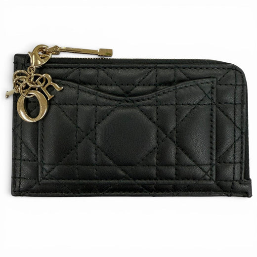 Very Good Christian Dior Lady Dior Cosmos zip card holder Fragment case