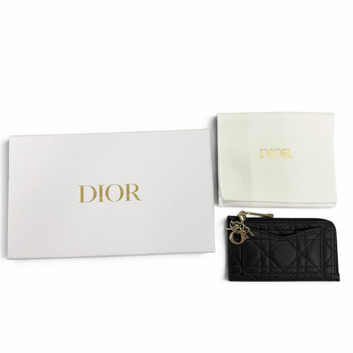 Very Good Christian Dior Lady Dior Cosmos zip card holder Fragment case