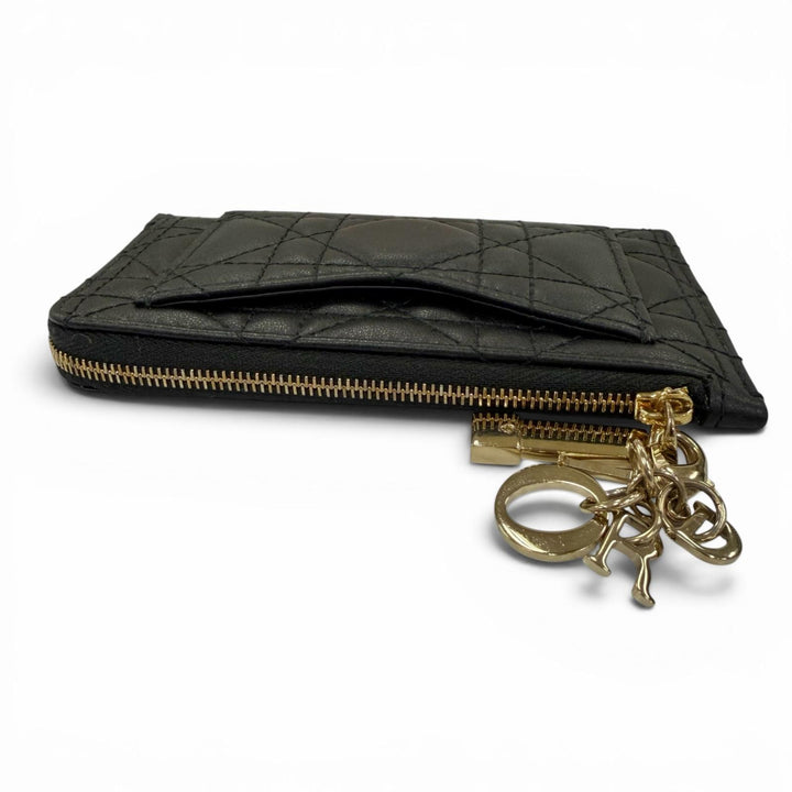 Very Good Christian Dior Lady Dior Cosmos zip card holder Fragment case